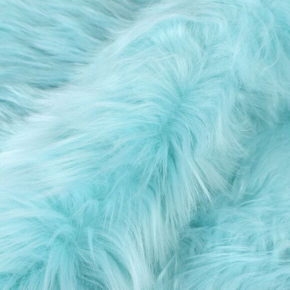 Heart Shaped Faux Fur Throw Rug Bedroom Fluffy Floor Mat Light Blue 2.3ftx3ft - Picture 5 of 6